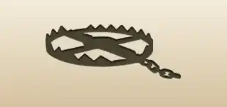 クマ用の罠のシルエット