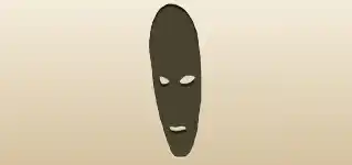 アフリカの仮面のシルエット