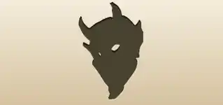 悪魔の仮面のシルエット