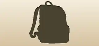リュックサックのシルエット