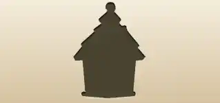 鳥小屋のシルエット
