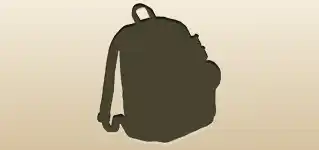 リュックサックのシルエット