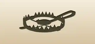 クマ用の罠のシルエット