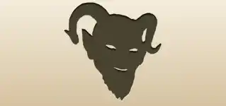 悪魔の仮面のシルエット