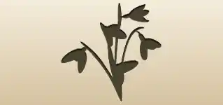 Snowdrops silhouette