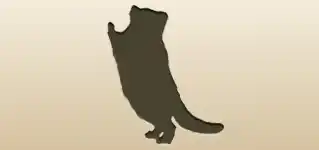 マヌルネコのシルエット