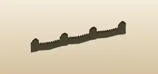 万里の長城のシルエット