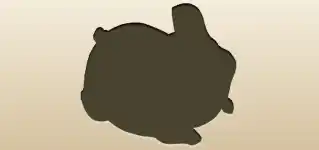 ブタの貯金箱のシルエット