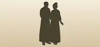 新郎新婦のシルエット