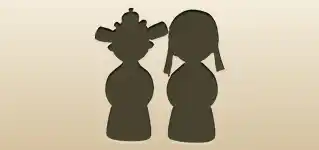 新郎新婦のシルエット