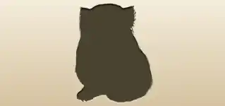 マヌルネコのシルエット