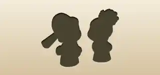 新郎新婦のシルエット