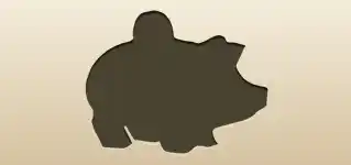 ブタの貯金箱のシルエット