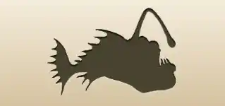 アンコウのシルエット