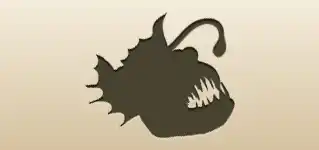 アンコウのシルエット