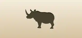 サイのシルエット