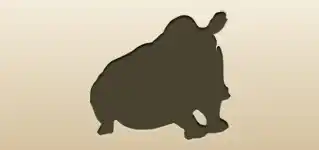 サイのシルエット