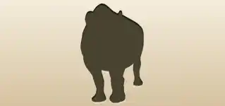 サイのシルエット