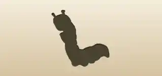 いも虫のシルエット
