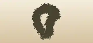 ボアの襟巻きのシルエット