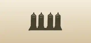 ニキシー管時計のシルエット
