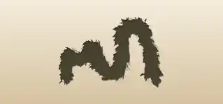 ボアの襟巻きのシルエット
