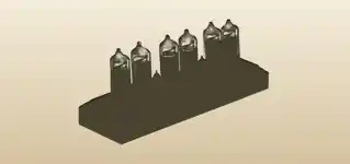 ニキシー管時計のシルエット
