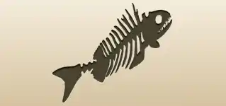 魚の骨のシルエット