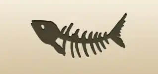 魚の骨のシルエット