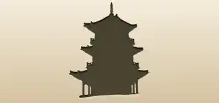 仏塔のシルエット