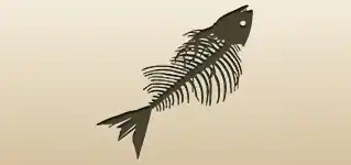 魚の骨のシルエット