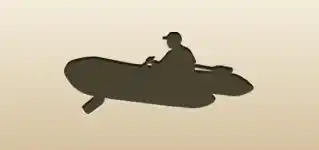 ゴムボートのシルエット