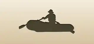 ゴムボートのシルエット
