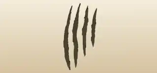 爪痕のシルエット