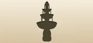 噴水のシルエット