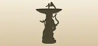 噴水のシルエット