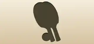 卓球ラケットのシルエット