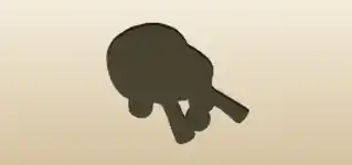 卓球ラケットのシルエット