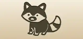 アライグマのシルエット