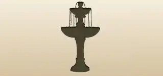 噴水のシルエット