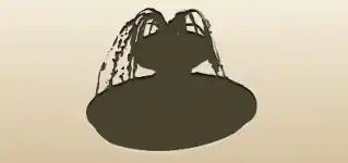 噴水のシルエット