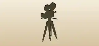 映画用カメラのシルエット