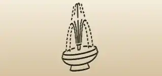 噴水のシルエット