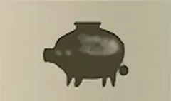 ブタの貯金箱のシルエット