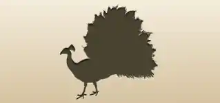 クジャクのシルエット