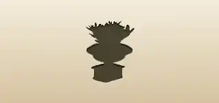庭の植木鉢のシルエット