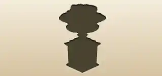 庭の植木鉢のシルエット
