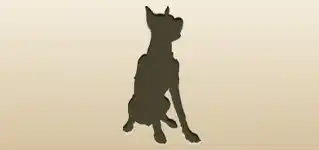警察犬のシルエット