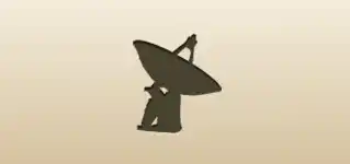 電波望遠鏡のシルエット