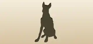 警察犬のシルエット